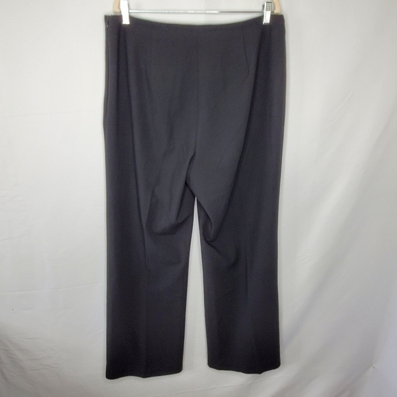Talbots Wide Leg Hollywood Pants Size 16 Viscose Hi-Rise Black Trousers Career - Picture 4 of 14